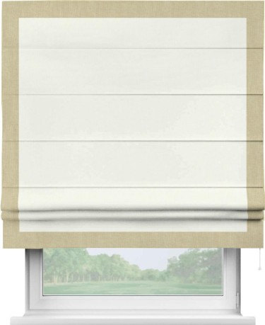 Римская штора «Кортин» для проема, канвас молочный, с кантом Чесс