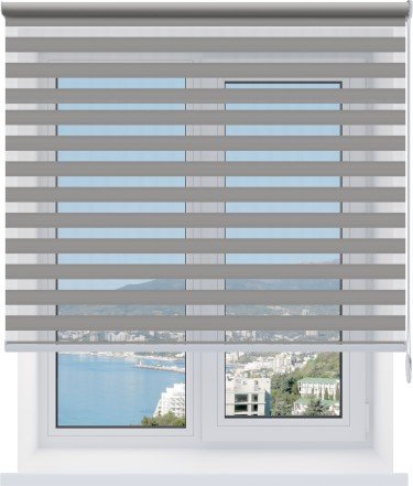 Рулонная штора День-ночь Elsa ВО серый, размеры от 20 до 120 см