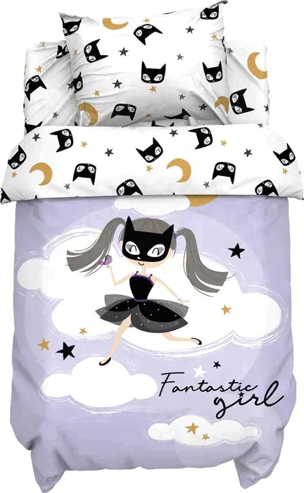 Постельное бельё детское Крошка Я "Fantastic girl", 112х147 см, 60х120+20 см, 40х60 см