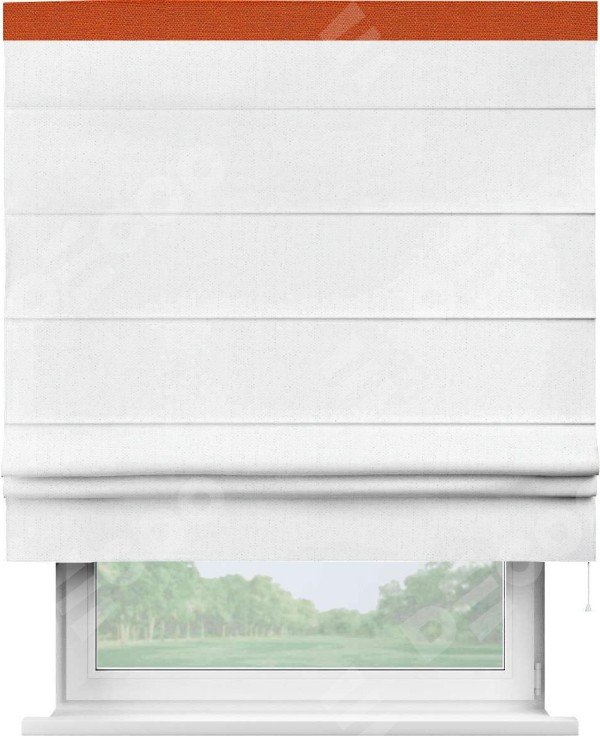 Римская штора «Кортин» с кантом Кинг, для проема, лён белоснежный
