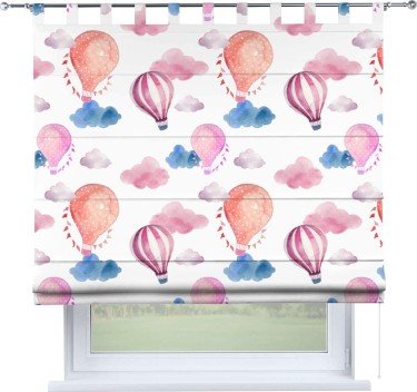 Римская штора «Кортин» на петлях «Полёт в облаках»