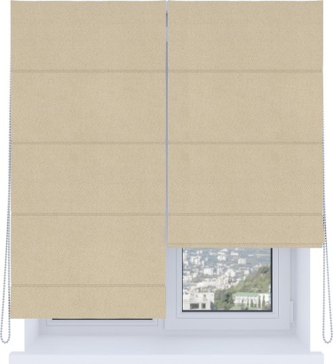 Римская штора «Кортин», система «Комфорт», блэкаут однотонный кофейно-бежевый