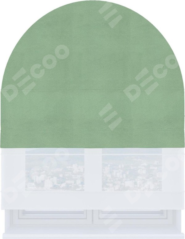 Римская штора «Кортин» день-ночь для арочного проёма, ткань бархат оливковый