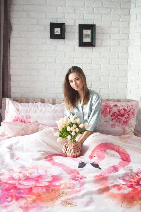 Постельное белье "Этель" 2 сп Flamingo 175*215 см, 200*220 см, 50х70+3 см - 2 шт