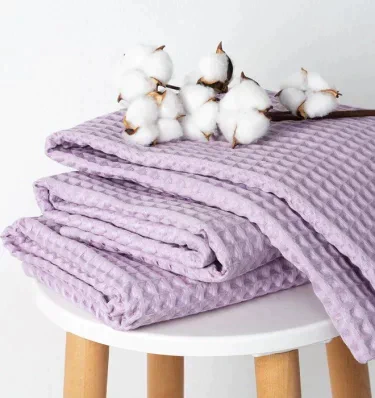Полотенце вафельное банное Этель Boho 67х140 см, цвет сиреневый, 100% хл, 290 гр/м2