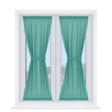 Штора песочные часы «Кортин» лён димаут бирюзовый