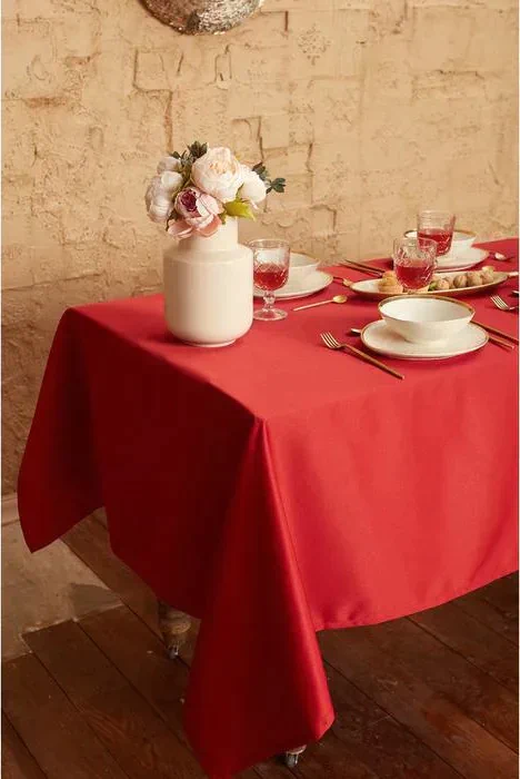 Скатерть "Этель" Cozy 150*110 +/-3см, цв.бордовый, пл. 192 г/м2, хл с ВГМО