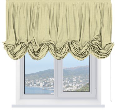 Австрийская штора «Кортин», ткань софт однотонный молочный