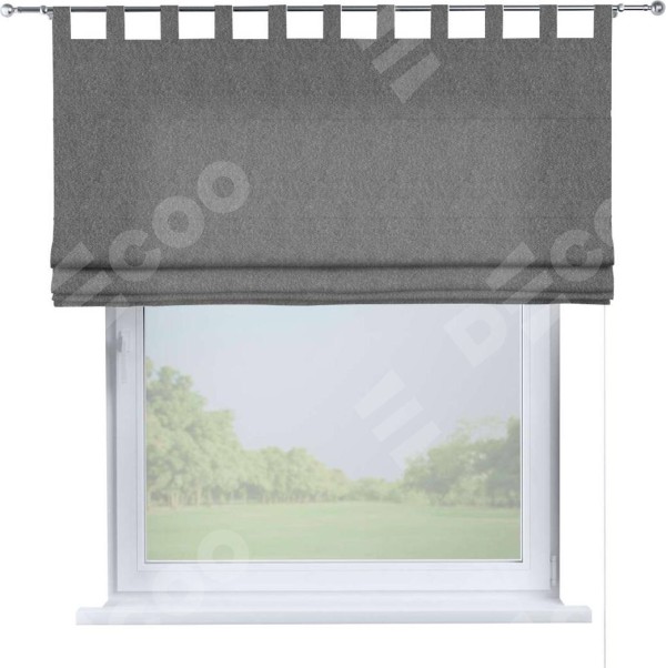 Римская штора на петлях «Кортин», ткань софт однотонный серый