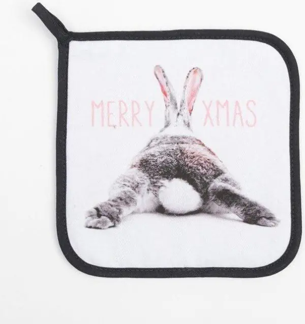 Прихватка «Merry xmas» 19х19 см, саржа, 100% х/л, ватин 250 г/м2