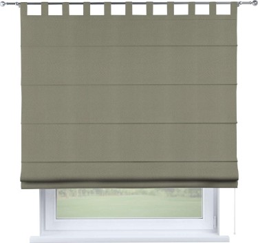 Римская штора на петлях «Кортин», ткань блэкаут однотонный, серо-зелёный