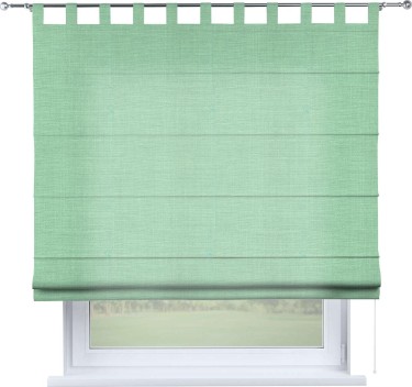 Римская штора на петлях «Кортин», ткань лён светло-бирюзовый