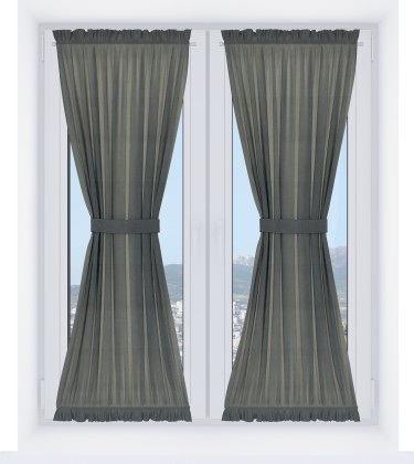 Штора песочные часы «Кортин», ткань вельвет тёмно-серый