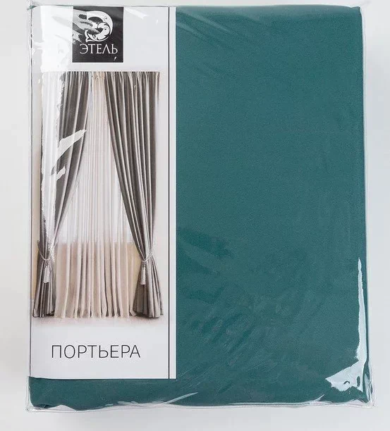 Штора портьерная «Этель» 145×265 см, блэкаут, цвет изумрудный, пл. 210 г/м², 100% п/э