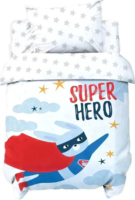 Постельное бельё детское Крошка Я "Super hero", 112х147 см, 60х120+20 см, 40х60 см, 100% хлопок