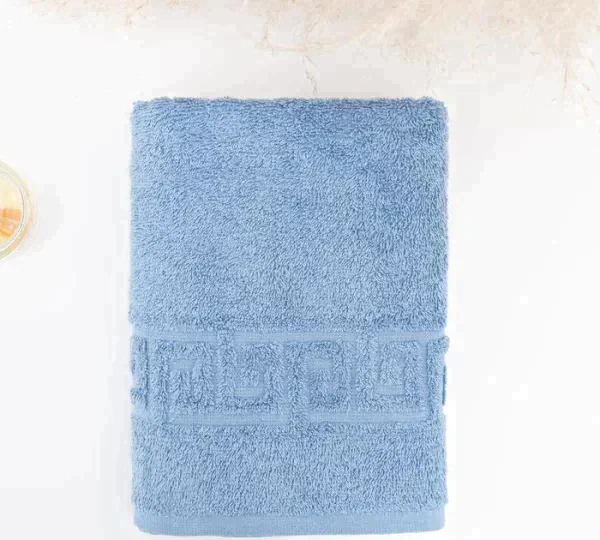 Полотенце махровое с греческим бордюром 50х90 см, BLUE SHADOW, хлопок 100%, 430г/м2