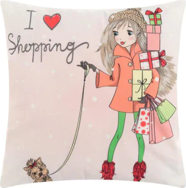 Наволочка Этель Девичьи истории"Shopping" 40 х 40 см, велюр