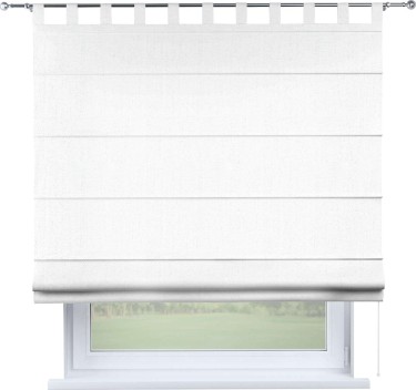 Римская штора на петлях «Кортин», ткань лён белоснежный