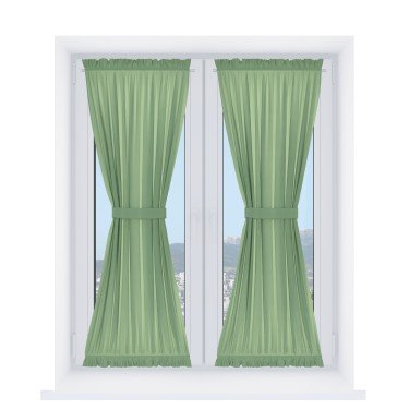 Штора песочные часы «Кортин», ткань блэкаут однотонный оливковый