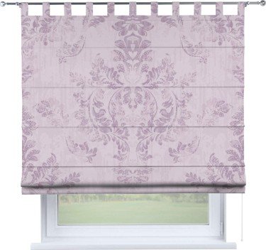 Римская штора на петлях «Винтажный узор сиреневый»