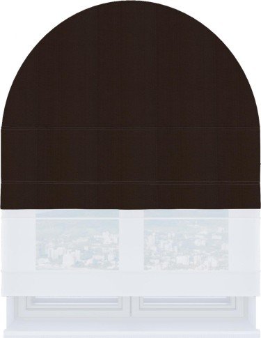 Римская штора «Кортин» день-ночь для арочного проёма, ткань блэкаут однотонный тёмно-коричневый