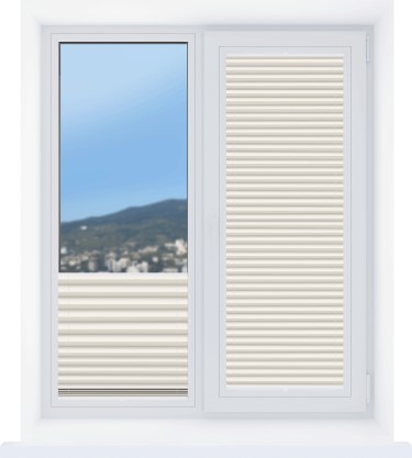 Штора плиссе ткань Солеа кремовый