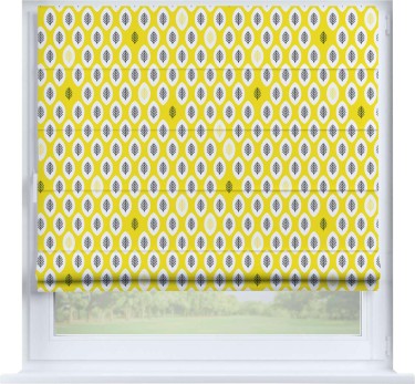 Римская штора «Кортин» на створку «Солнечные листья»