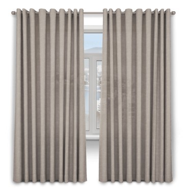 Шторы на люверсах ткань софт однотонный тёмно-бежевый
