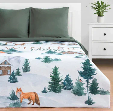 Постельное бельё "Этель" Евро Winter village 200*217 см, 220*240 см, 70*70 см - 2 шт, бязь 125гр/м2