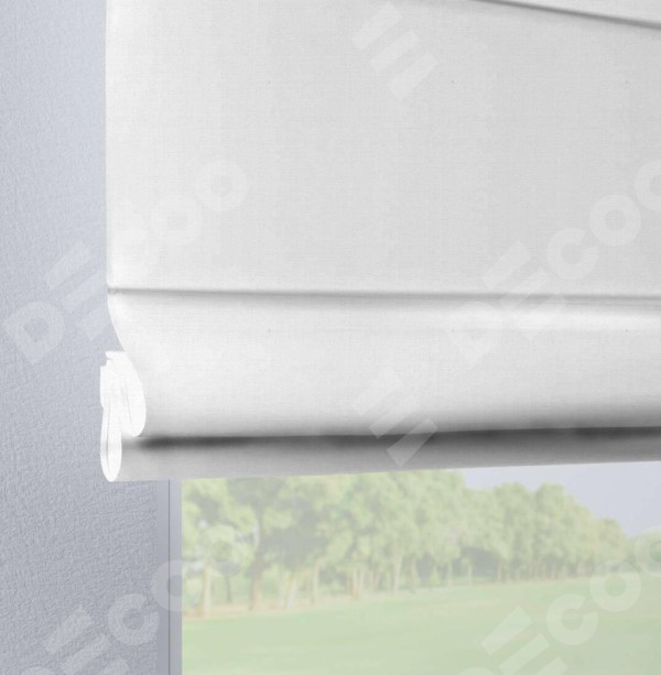 Римская штора на петлях «Кортин», ткань лён белый