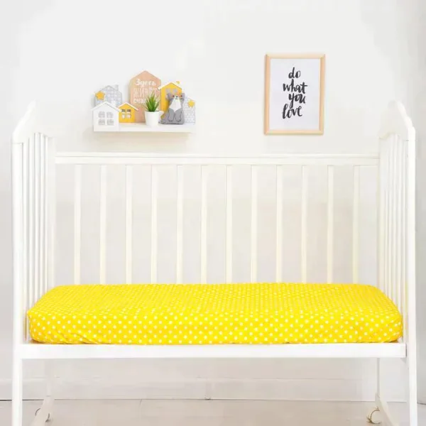 Простыня на резинке LoveLife Yelow stars 60*120+20 см, 100% хлопок, сатин