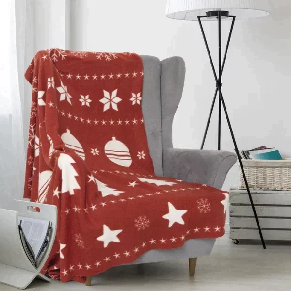Плед Экономь и Я «Новогодние игрушки» 150х200см, пл.160 г/м2, 100% п/э