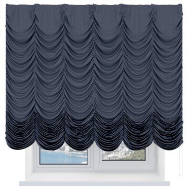 Французская штора «Кортин», софт однотонный графит