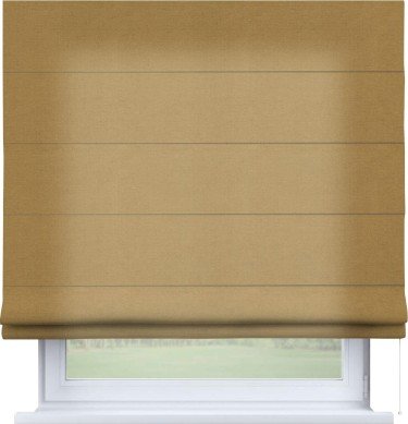 Римская штора «Кортин» для проема, ткань вельвет горчица