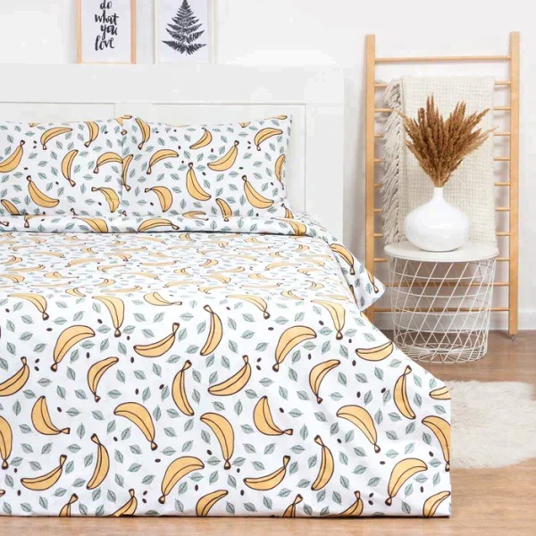Постельное бельё LoveLife евро Bananas 200х217 см, 225х240 см, 50х70см-2шт, 100%хлопок, сатин, 125г/м²