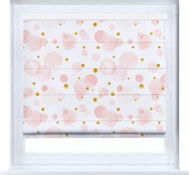 Римская штора «Кортин» кассетная «Круги и точки»