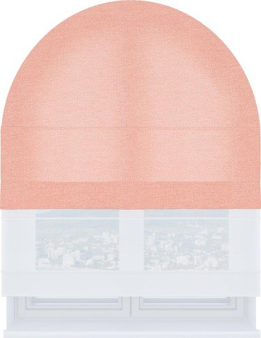 Римская штора «Кортин» день-ночь для арочного проёма, ткань лён розовый