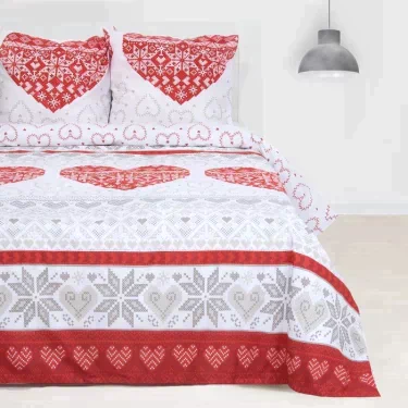Постельное бельё "Этель" дуэт Heart 143*215 см - 2 шт, 220*240 см, 70*70 см -2 шт, 100% хл