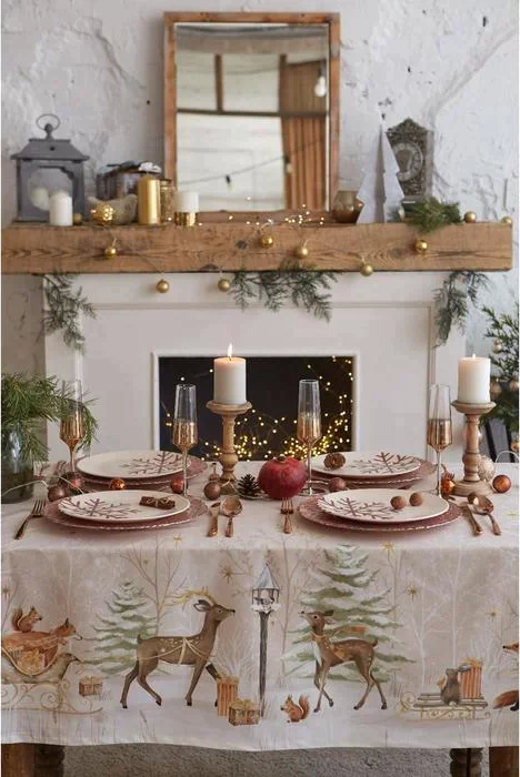 Скатерть  Этель "Christmas forest" скатерть 150*220 +/-3см с ГМВО, 100%хл, 190г/м2