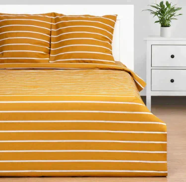 Постельное бельё Этель Евро Mustard stripes 200х217см, 220х240см, 70х70см-2 шт, 100% хлопок,поплин