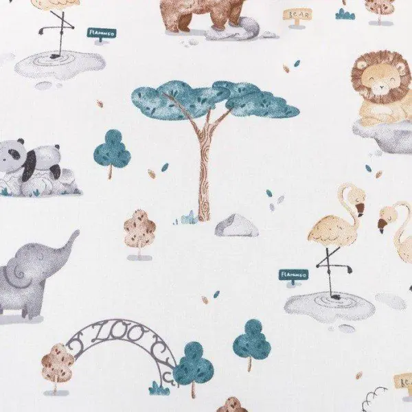 Постельное бельё Этель 1,5 сп "Cute animals", 143х215 см, 155х214 см, 50х70 см -1 шт, 100% хлопок, сатин