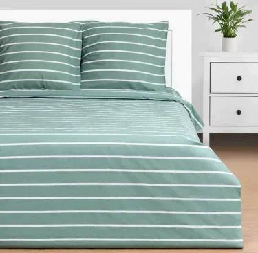 Постельное бельё Этель 1.5сп Mint stripes 143х215 см,150х214 см,70х70см-2 шт, 100% хлопок,поплин