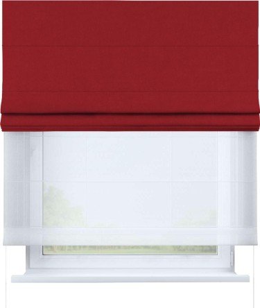 Римская штора «Кортин», канвас красный, день-ночь