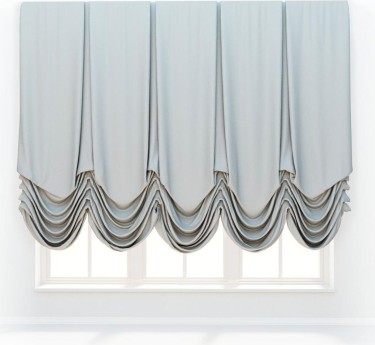 Австрийская штора «Кортин», ткань вельвет дымчато-белый