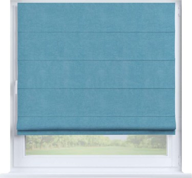 Римская штора «Кортин» на створку, ткань вельвет ментоловый