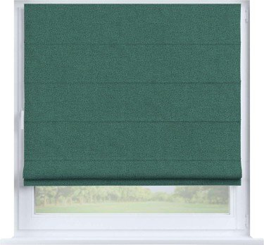 Римская штора «Кортин» на створку, ткань лён блэкаут, бирюзовый