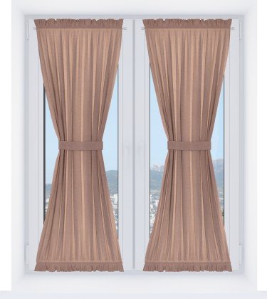 Штора песочные часы «Кортин» вельвет брусничный джем