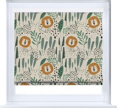 Римская штора «Кортин» кассетная «Лев из джунглей»