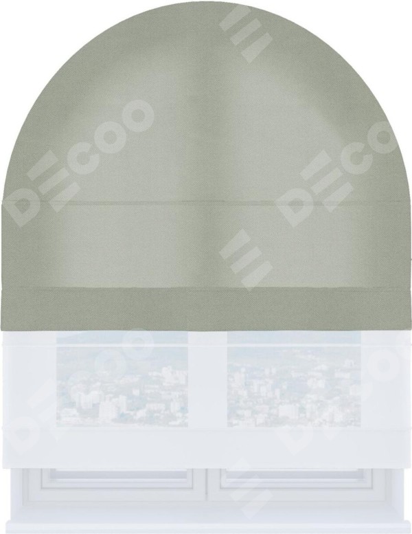 Римская штора «Кортин» день-ночь для арочного проёма, ткань вельвет светло-серый