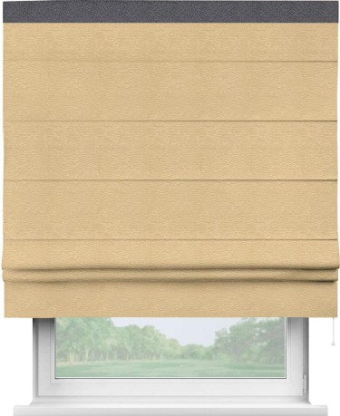 Римская штора «Кортин» с кантом Кинг, для проема ткань софт однотонный бежевый